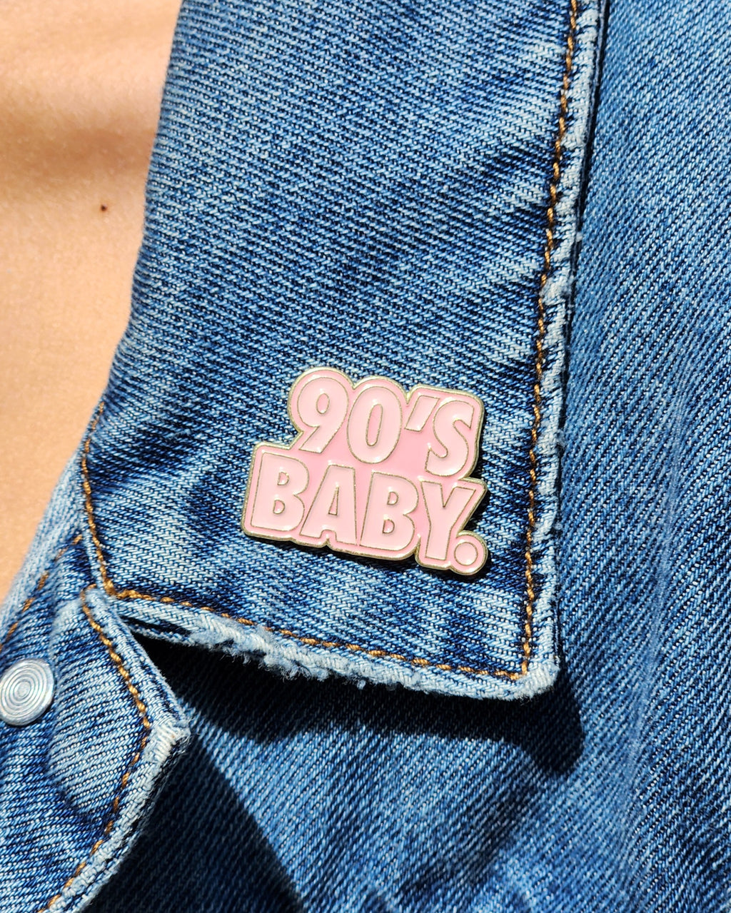 90's Baby Enamel Pin | Retro Pink Nostalgia Lapel Pin | 90s Gift for Her