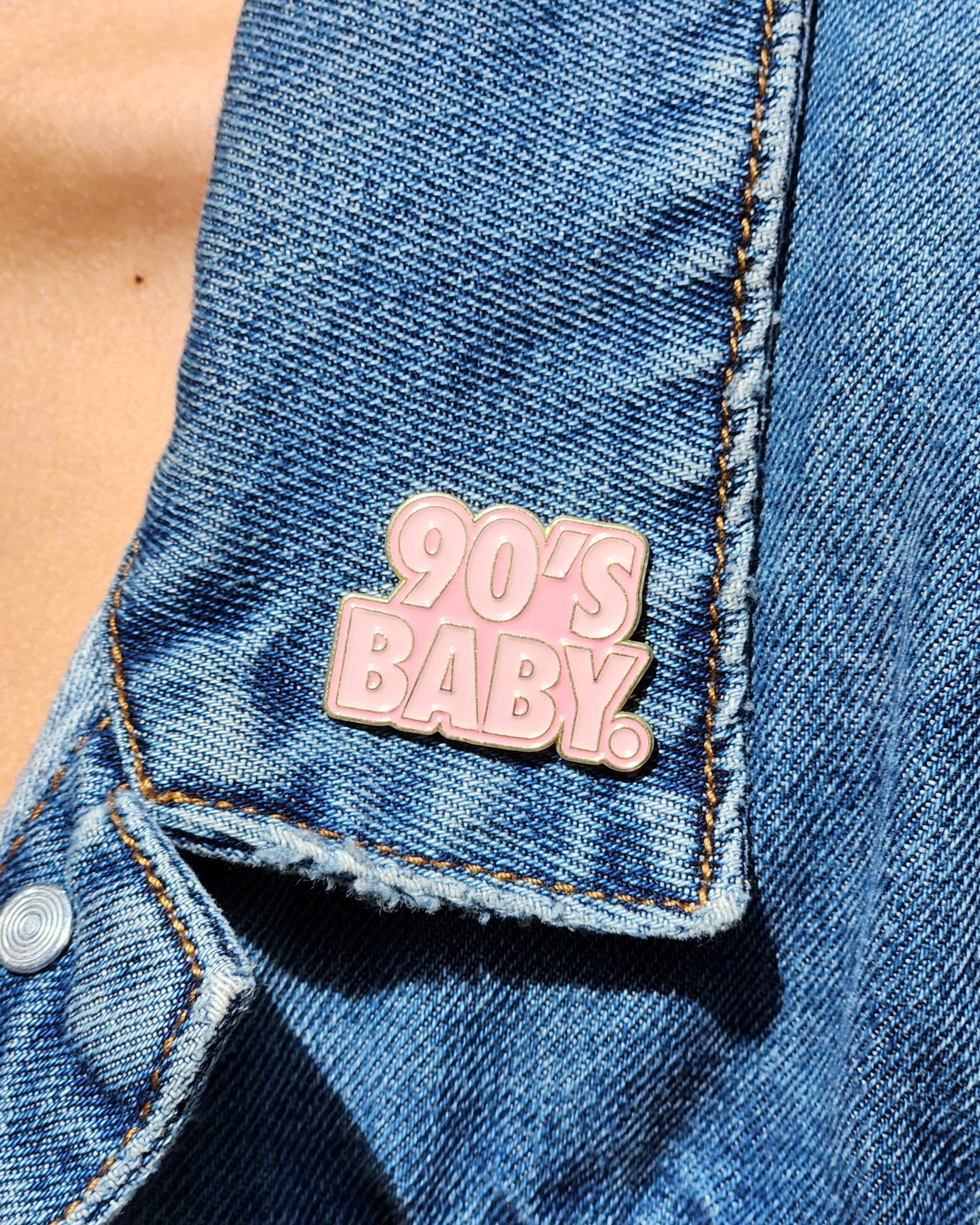 90's Baby Enamel Pin | Retro Pink Nostalgia Lapel Pin | 90s Gift for Her