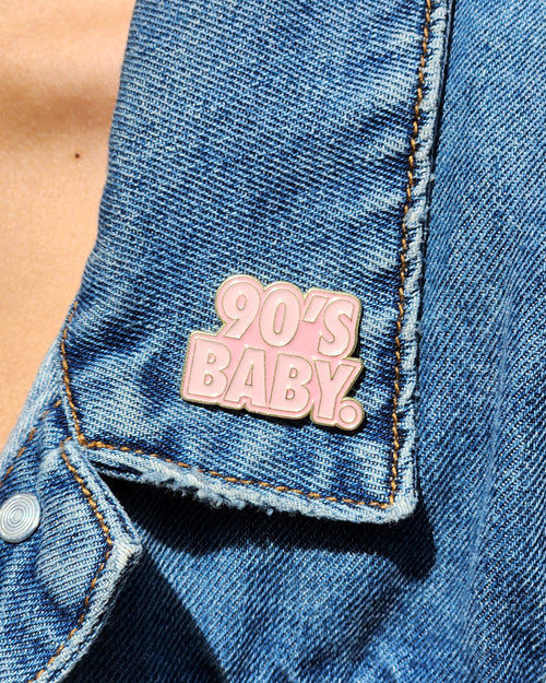 90's Baby Enamel Pin | Retro Pink Nostalgia Lapel Pin | 90s Gift for Her