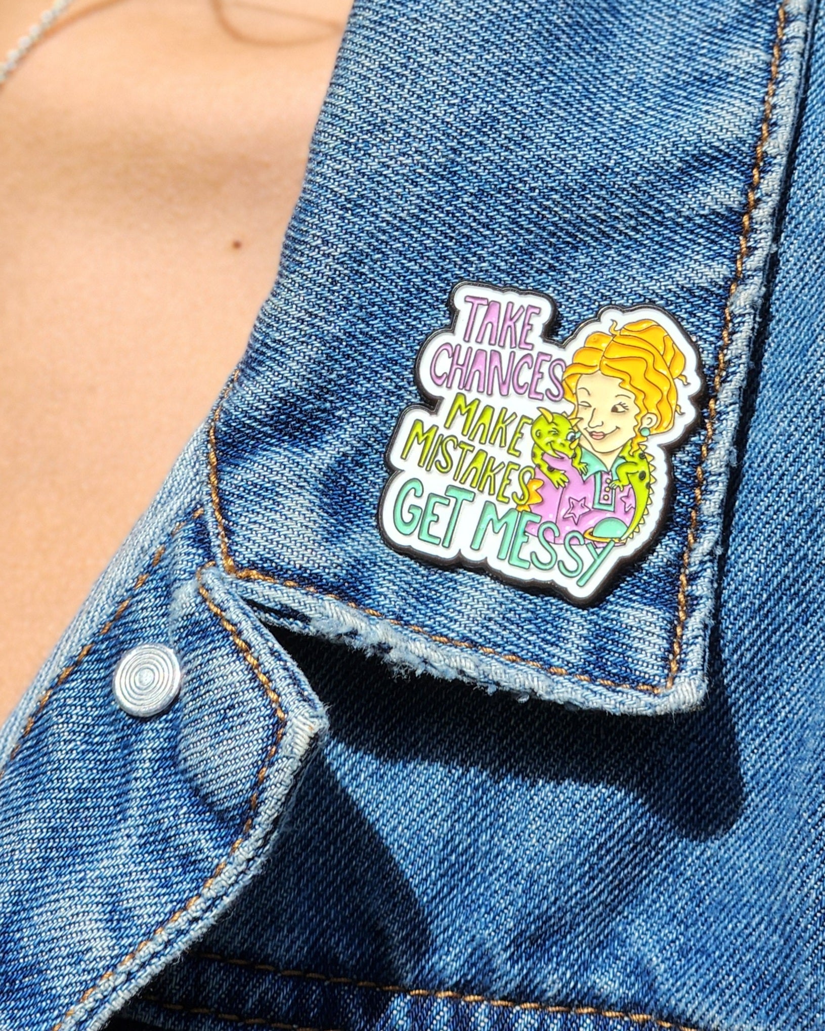 Ms. Frizzle "Take Chances, Make Mistakes"  Enamel Pin