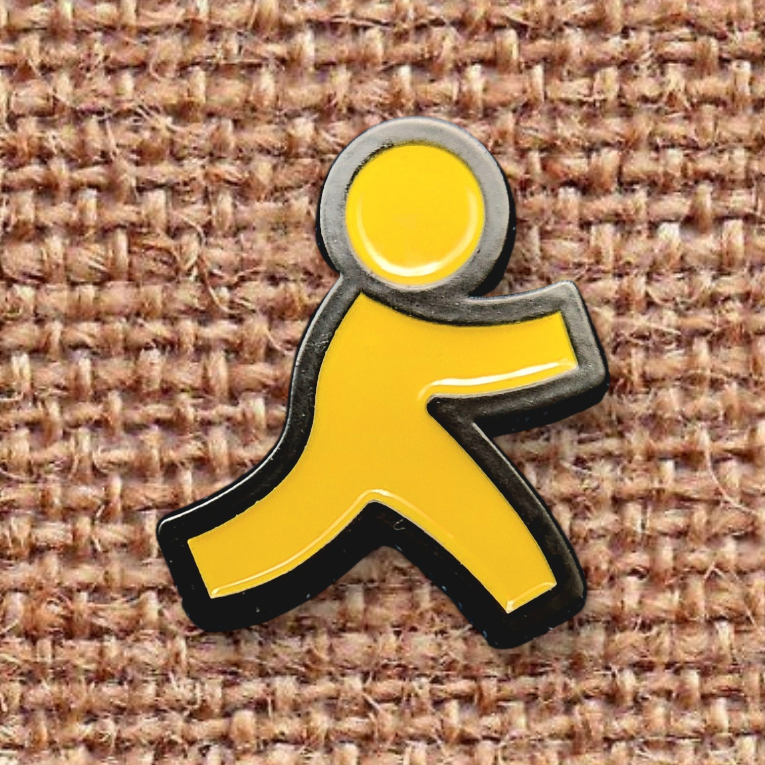 Retro Running Man Enamel Pin | 90s Internet Icon Pin | Nostalgia Pin | Vintage Chat Logo Inspired | Y2K Aesthetic Accessory
