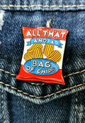 All That and a Bag of Chips Enamel Pin | 90s Slang Pin | Funny Retro Pin | Nostalgia Gift | Y2K Aesthetic Accessory