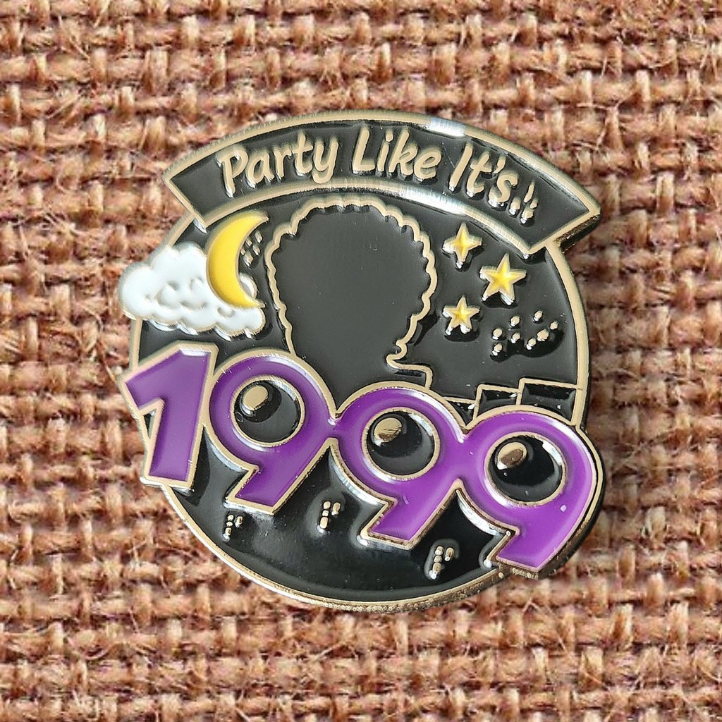 Party Like It’s 1999 Enamel Pin | 90s Nostalgia Pin | Retro Music Collectible | Iconic 90s Songs Collection